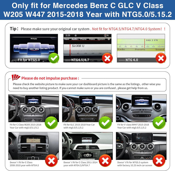 Road Top 12,3 Zoll Ultra-schmal Autoradio Drahtloses CarPlay Android Auto Touchscreen für Mercedes B