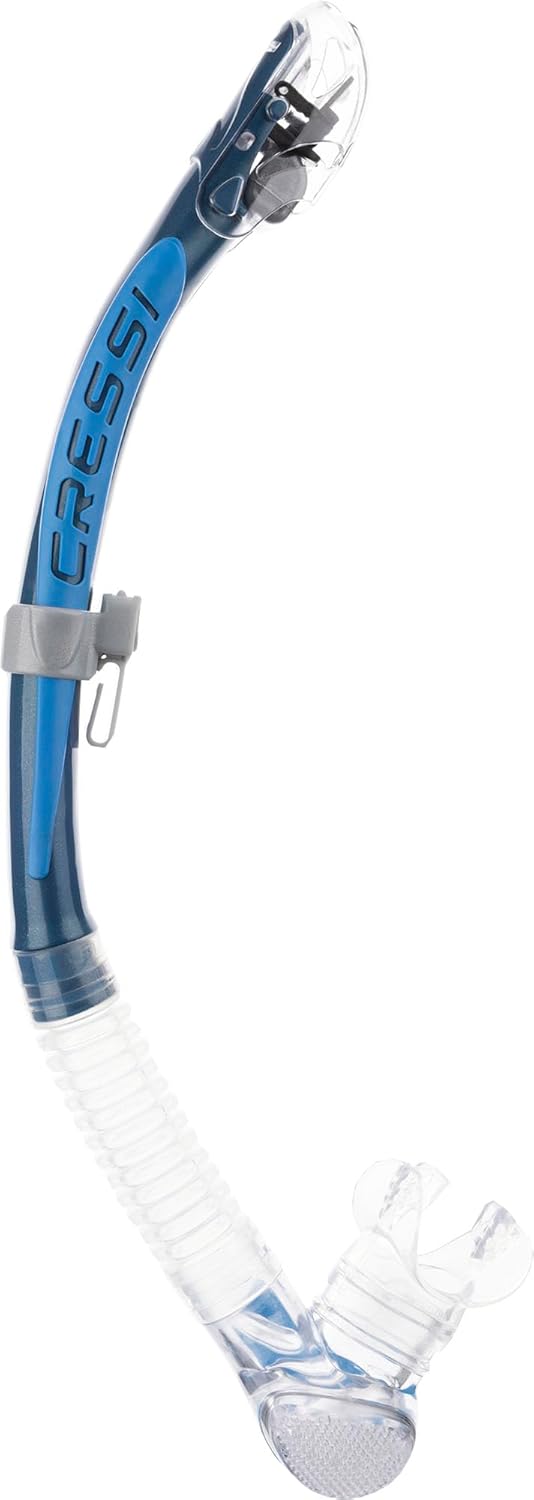 Cressi Alpha Ultra Dry - Schnorchel Trocken Ideal zum Schnorcheln, Apnoe und Tauchen Blau/Hellblau A