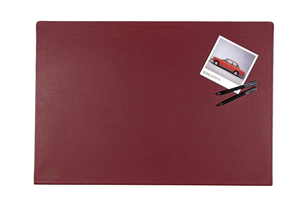 Centaur - Hochwertige Leder Schreibtischunterlage mit 90° Kantenschutz - Weinrot 55x80 cm - ideal fü
