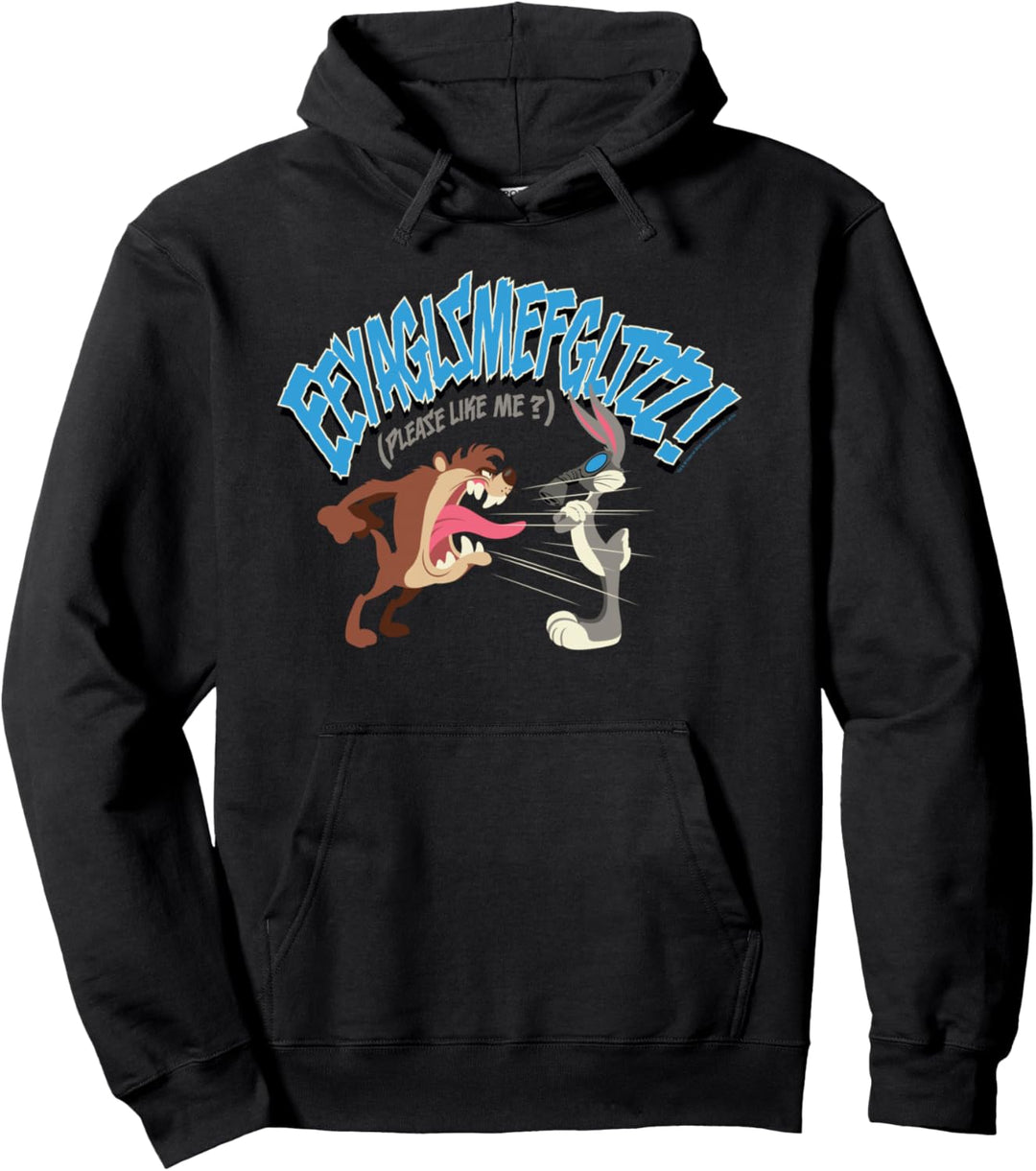 Looney Tunes Taz and Bugs Please Like Me Pullover Hoodie
