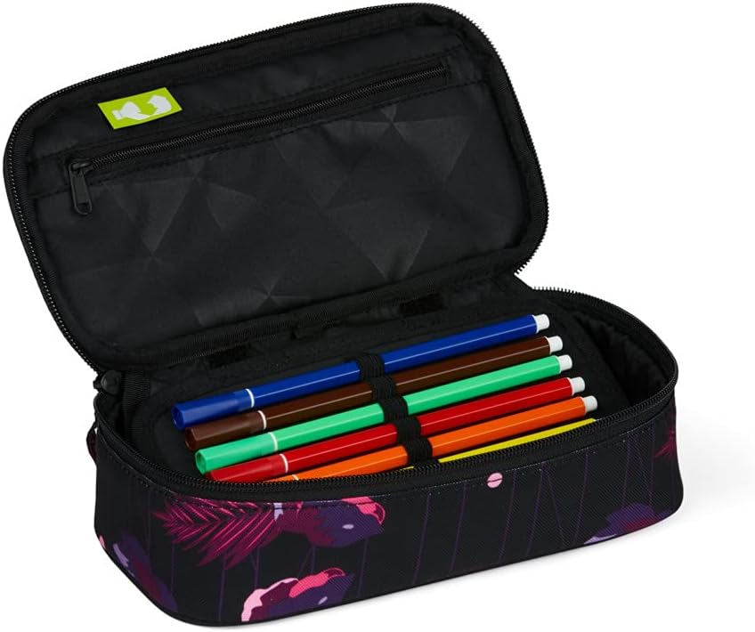 Satch Schlamperbox extra gross inkl. Trennfach Reissverschlussfach Stiftehalter Geodreieck Sichtfens