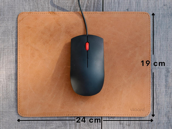 skaard Mauspad aus echtem Leder, Braun, Vintage Optik, Mouse Pad Braun M, Braun M
