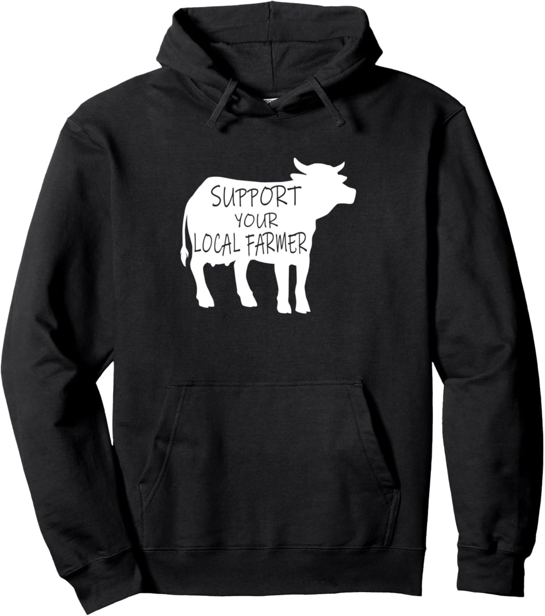 Unterstützen Sie Ihren Landwirt Ironic Cow Beef Pullover Hoodie
