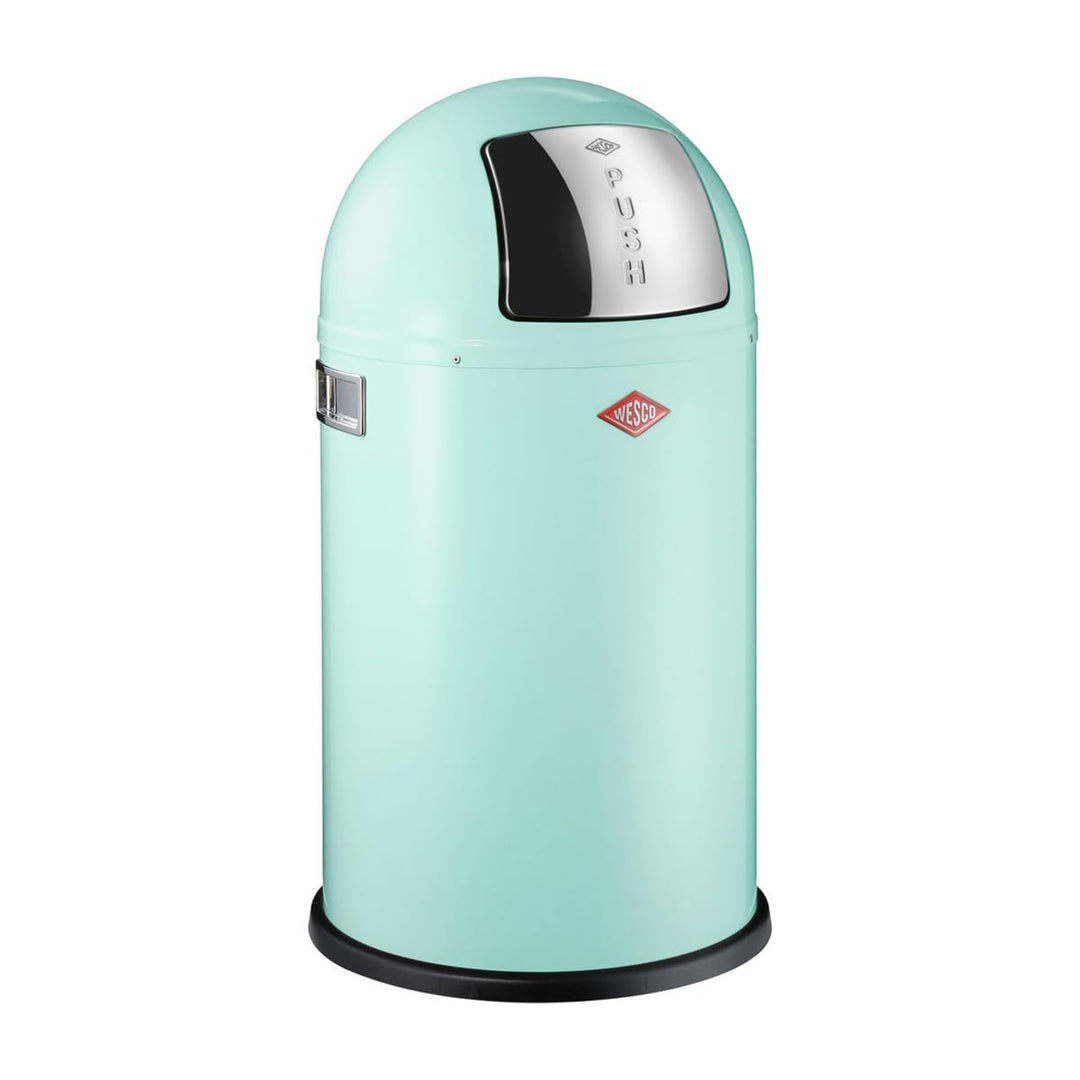 WESCO Pushboy junior Mülleimer in der Farbe mint grün, pulverbeschichtetes Stahlblech, 22 Liter Volu