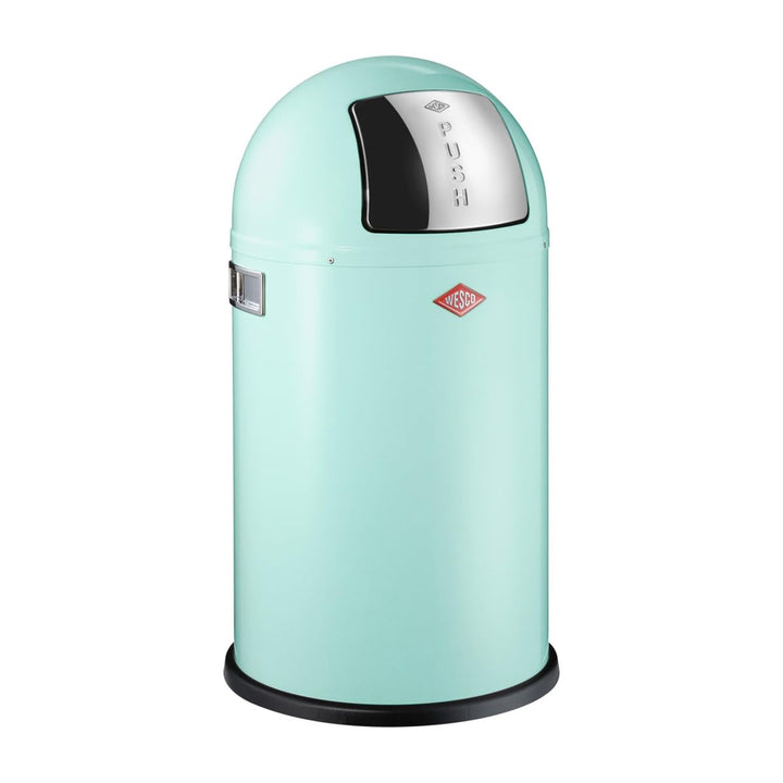 WESCO Pushboy junior Mülleimer in der Farbe mint grün, pulverbeschichtetes Stahlblech, 22 Liter Volu