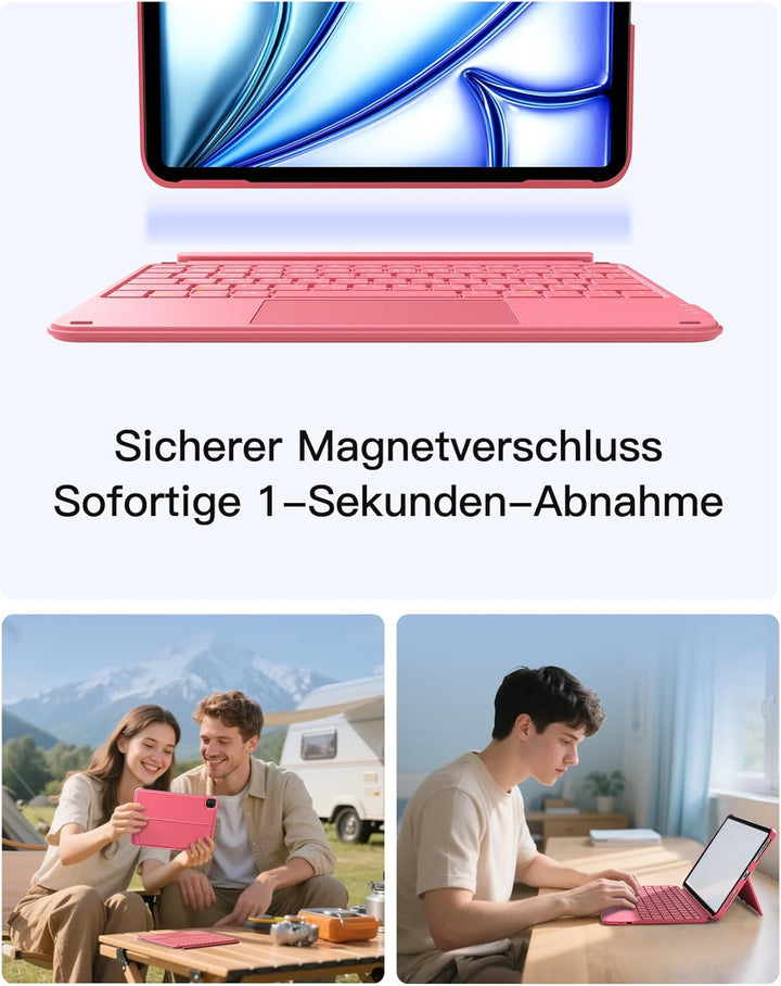 Inateck Hülle mit Tastatur,Ultraleichte Tastatur für iPad 10/11 Generation A16 2025 11 Zoll,iPad Air