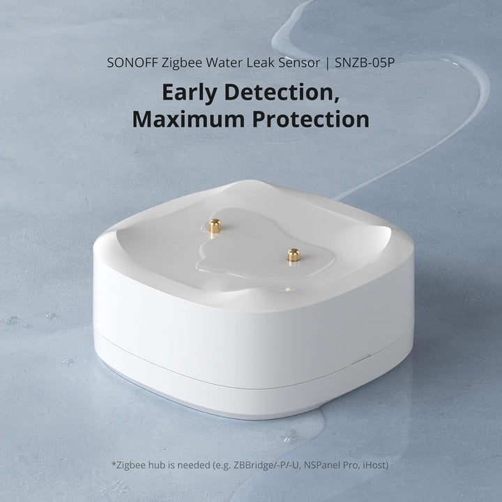 SONOFF SNZB-05P Zigbee Wassermelder,Smart Home Wassersensor, Wassermelder für Küchen, Keller und Bad