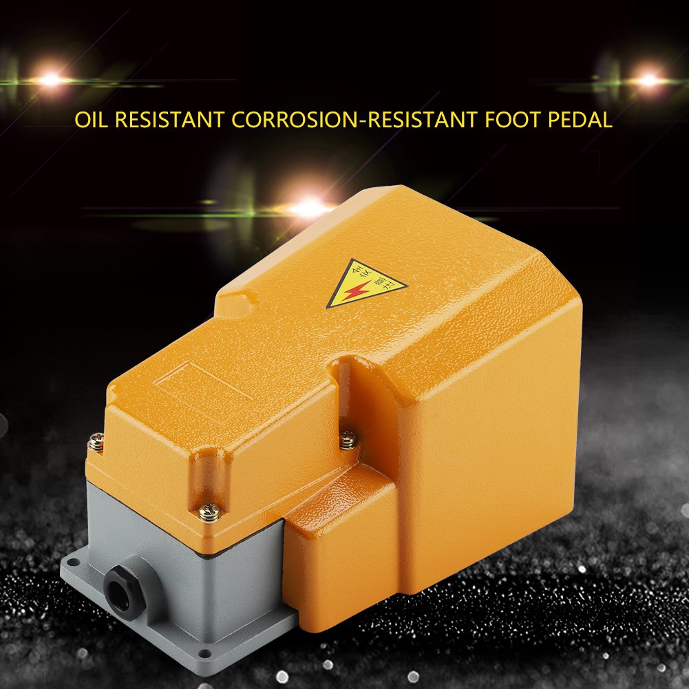 Fusspedalschalter, 250 V, 10 A, Aluminiumlegierung, ölbeständig, korrosionsbeständig, Fusspedal, Ein