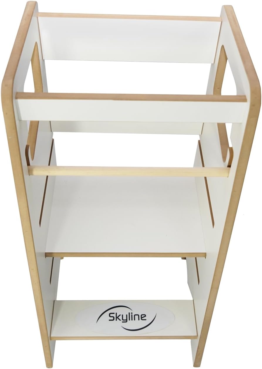Baby Montessori Lernturm Kleinkind Trittstufe mit Verstellbarer Höhe und Sicherheitsschiene Kitchen
