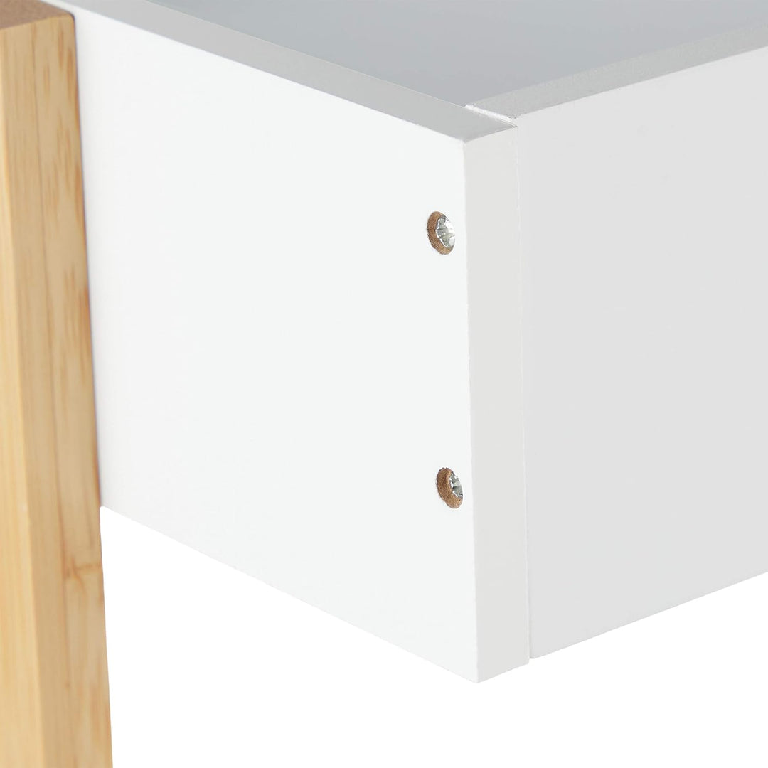 Relaxdays Servierwagen, Bambus & MDF, Küchenwagen mit 4 Etagen, Rollwagen, Küche & Bad, HBT: 88 x 40
