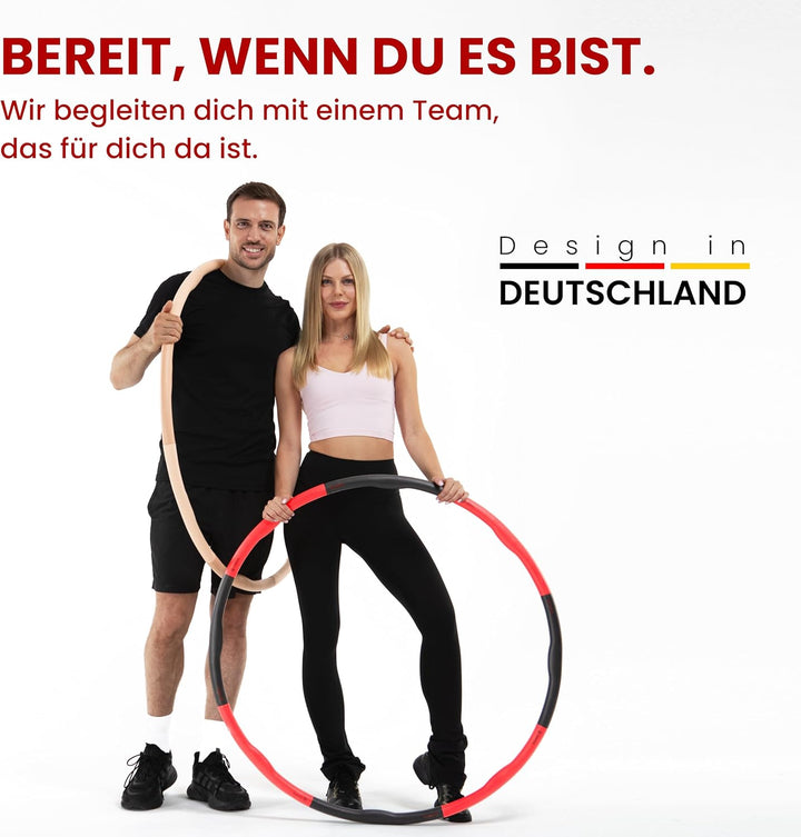 KIANA SPORTS® Hula Hoop Reifen Erwachsene inkl. Tasche und Übungsplan [1,2 kg] - Stabiler Hoola Hoop