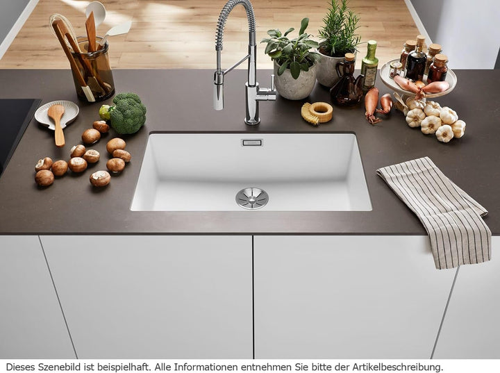 BLANCO SUBLINE 700-U | SILGRANIT schwarz | Einbauart: Unterbau | ohne Ablauffernbedienung | 80er Unt