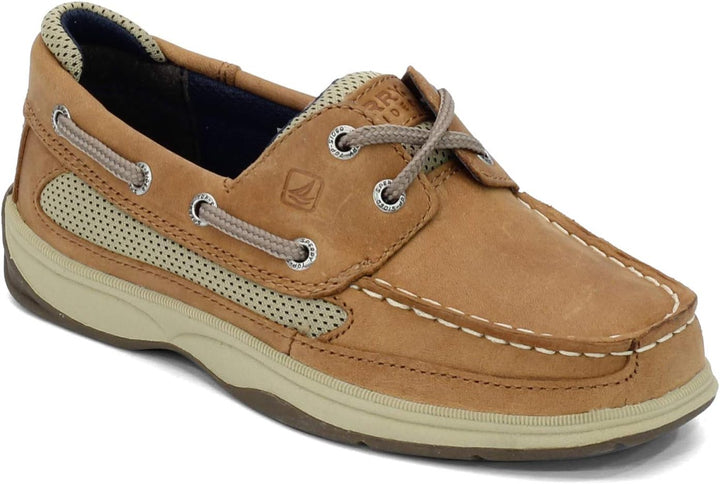 Sperry Lanyard Boat Shoe (Little Kid/Big Kid),Dark Tan/Navy,6.5 M US Big Kid