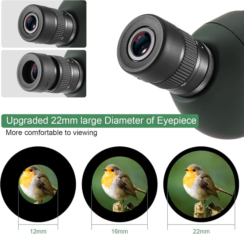 Spektiv mit Stativ 2024 Upgrade,25-75x70 Spektiv Sportschützen IP67 Wasserdichtes BAK4 Porro Prism F