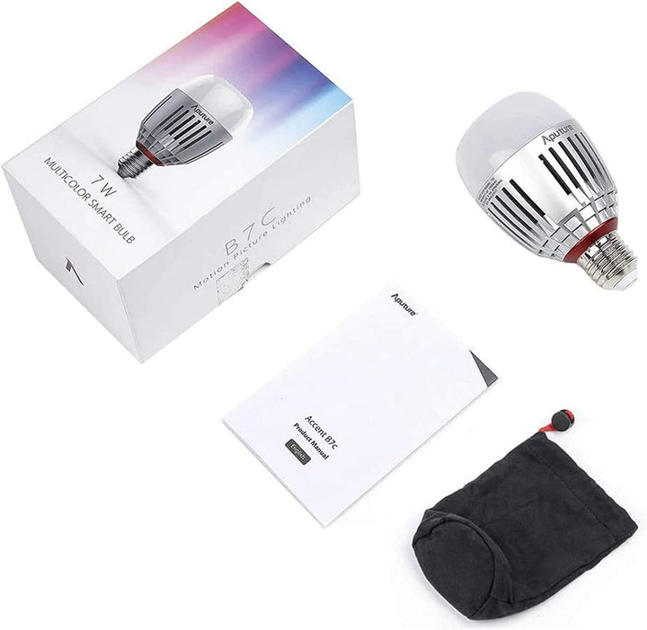 Aputure Accent B7C 7W RGBWW LED Smart Bulb, TLCI 96+ CRI 95+ 2000K-1,000K,CCT/HSI/FX Mode Sidus Link