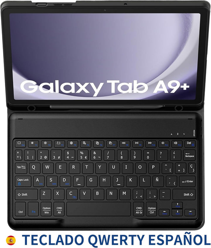 EasyAcc Tastatur Hülle Kompatibel mit Samsung Galaxy Tab А9+ 2023 SM-X210/X215/X216 11 Zoll mit Schu