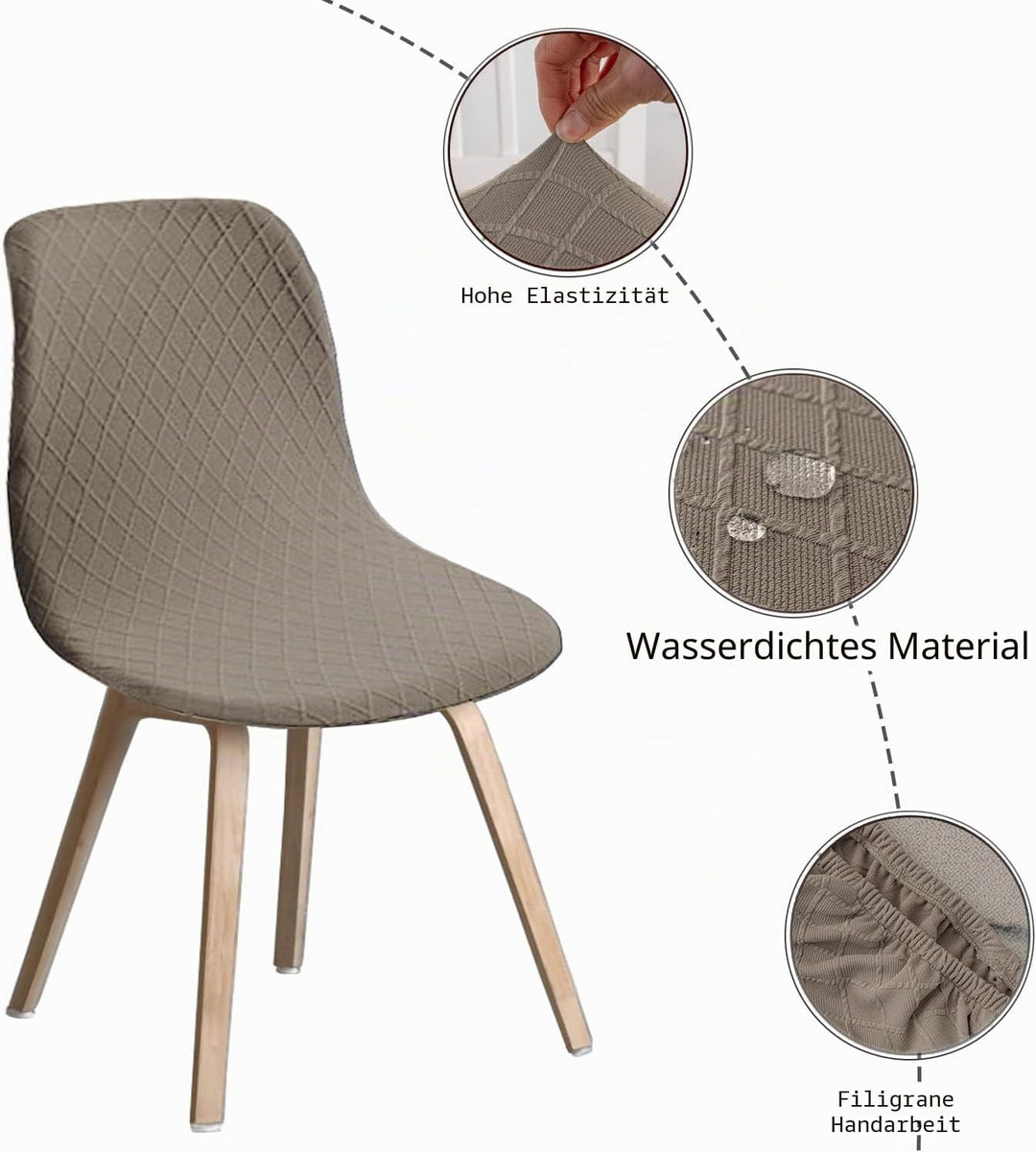 Shell Stuhlhussen, 4er Set Strech Hohen Zurück Stuhlhussen, Abnehmbarer Waschbarer Stühle Schutz, De
