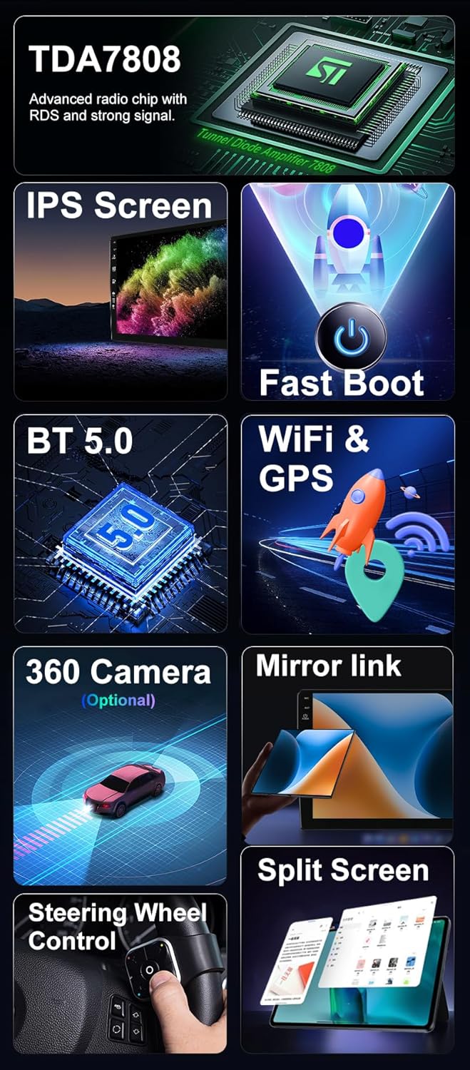 9 Zoll Android 14 Autoradio mit Navi Für Suzuki Jimny 2007-2015 |Octa Core|6GB 128GB|Eingebaut 4G LT