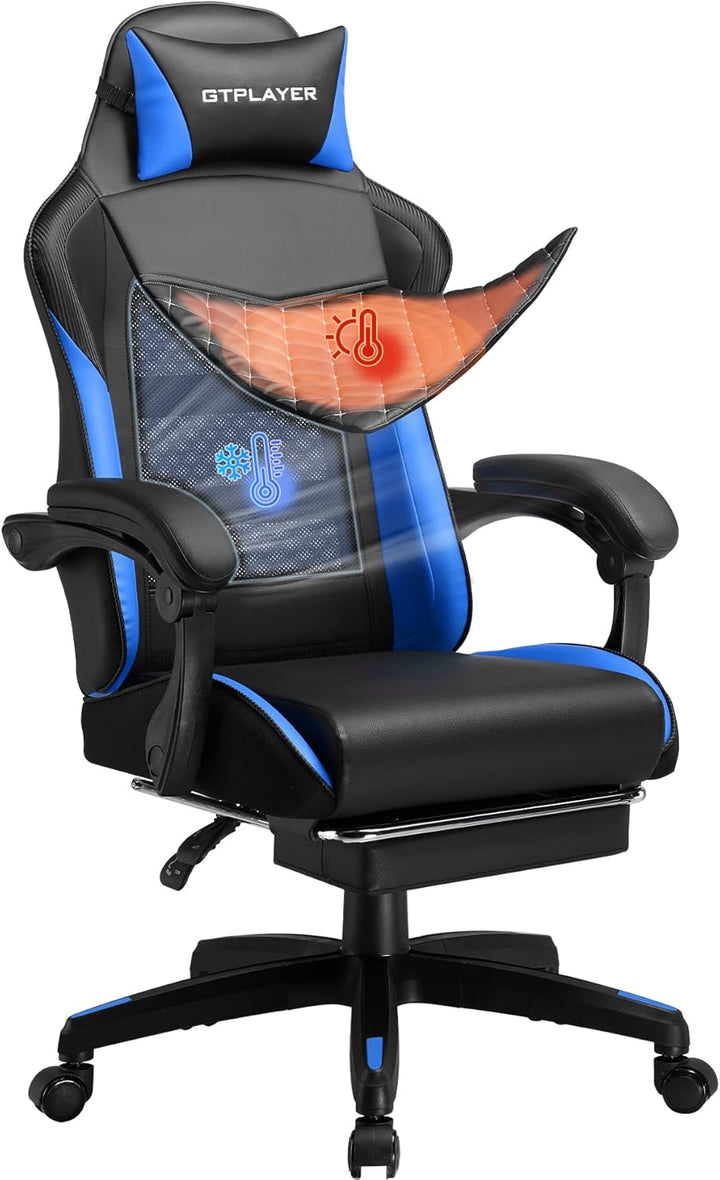 GTPLAYER Gaming Stuhl, Gaming Chair, Ergonomischer Höhenverstellbarer Bürostuhl, Zweckmässig für Win