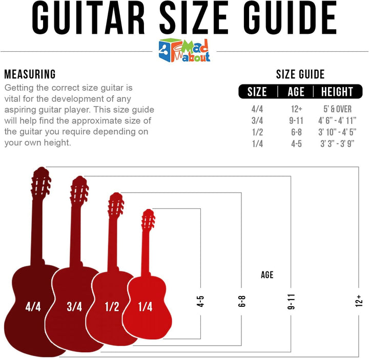 TIGER MA-CG09, 1/2Klassische Gitarre, Rosa, farbenfrohe Spanische Gitarre, mit Tragetasche, Gurt, Pi