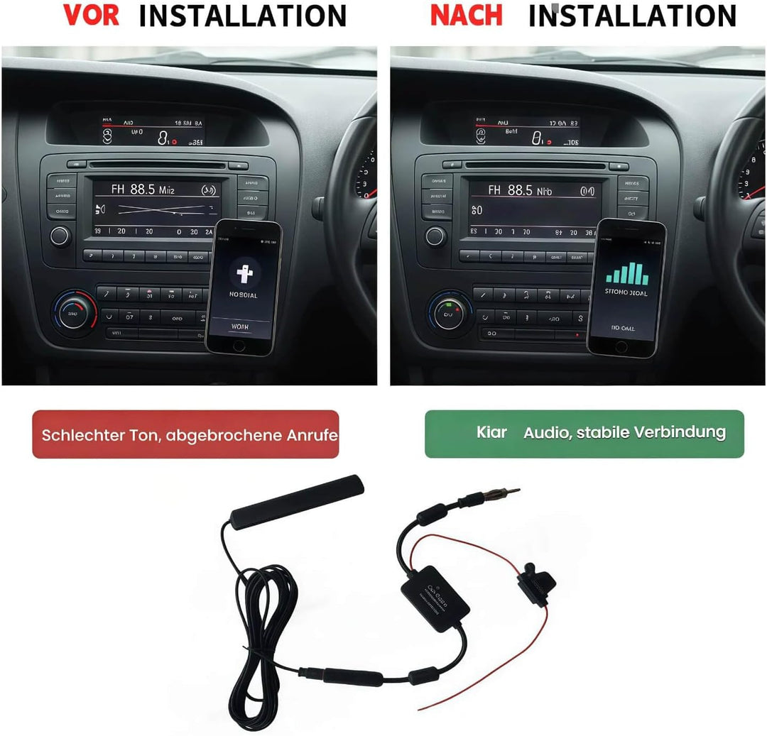 AURUM Antenne Auto FM/AM Autoantenne mit Antennenverstärker, Antenne Autoradio für Fahrzeug, LKW, SU