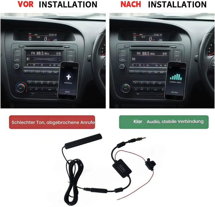 AURUM Antenne Auto FM/AM Autoantenne mit Antennenverstärker, Antenne Autoradio für Fahrzeug, LKW, SU