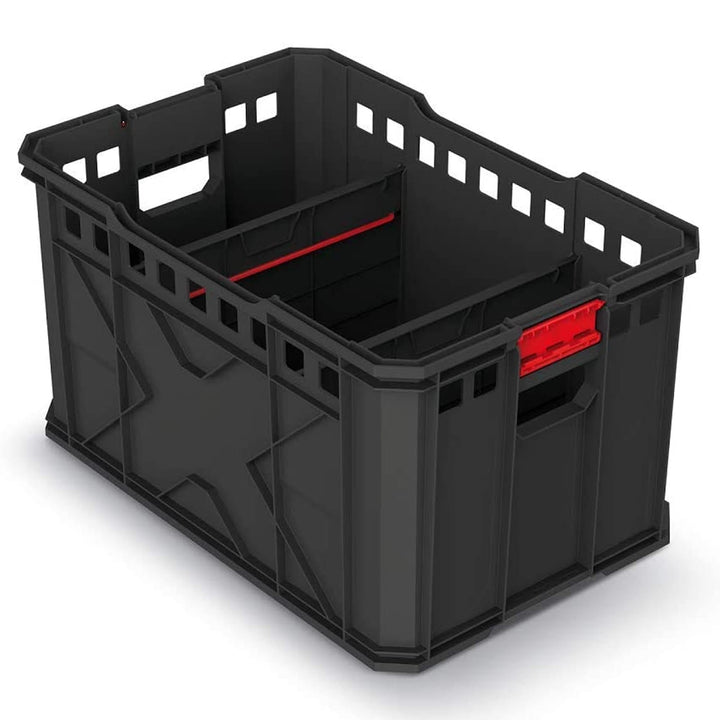Kistenberg Transportkiste Lagerkiste Werkzeugkiste Stapelbox (inklusive 2x Trennwände, stapelbar, La
