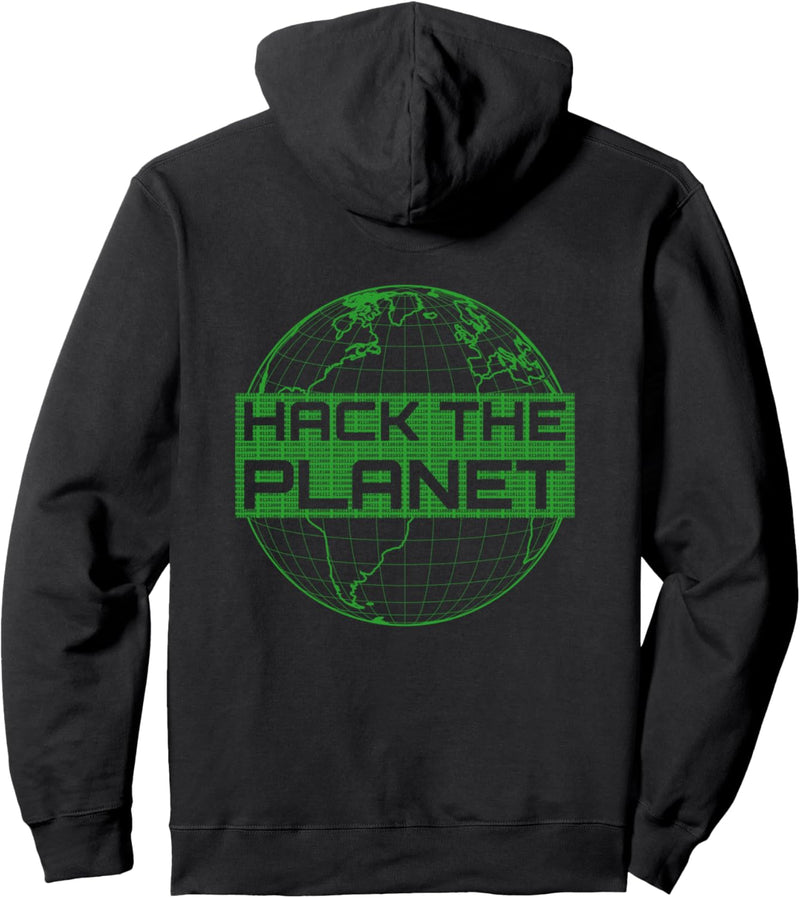 Hack the Planet - Grüner Globus Computer Hacker Design Pullover Hoodie