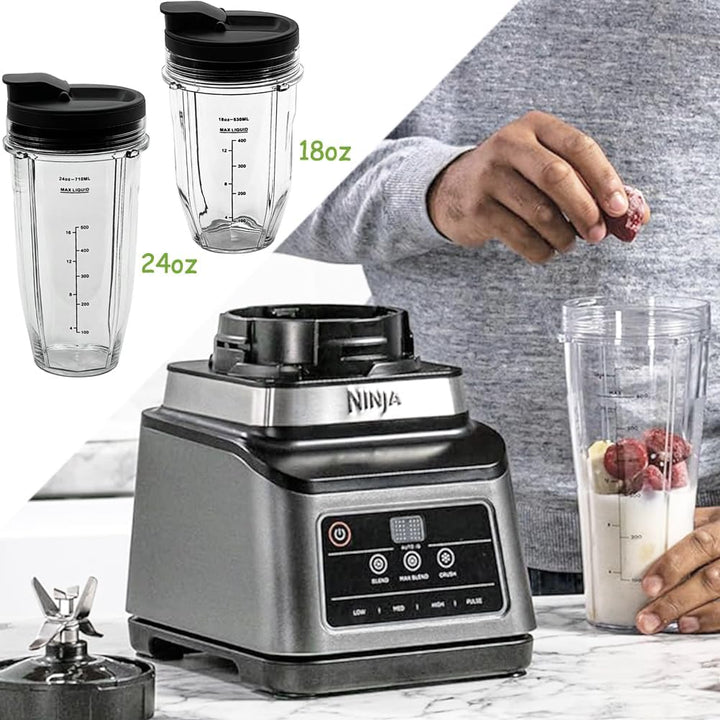 Mixer Becher und Deckel Zubehör für Ninja Küchenmaschine Auto-iQ BN750EU BN495EU BN800EU TB301EU TB4