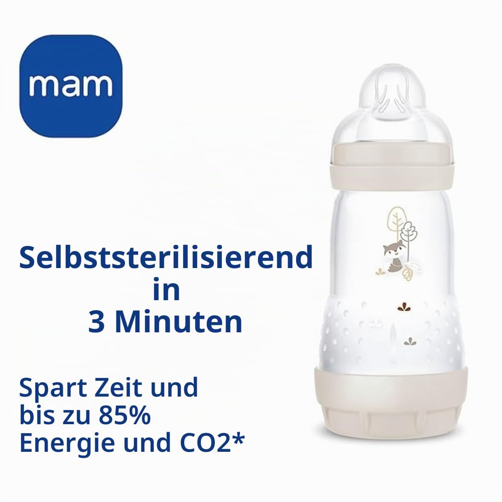 MAM Easy Start Babyflasche 320 ml (2er-Set), Set mit 2 Anti-Kolik-Flaschen zum Stillen, reduziert Lu