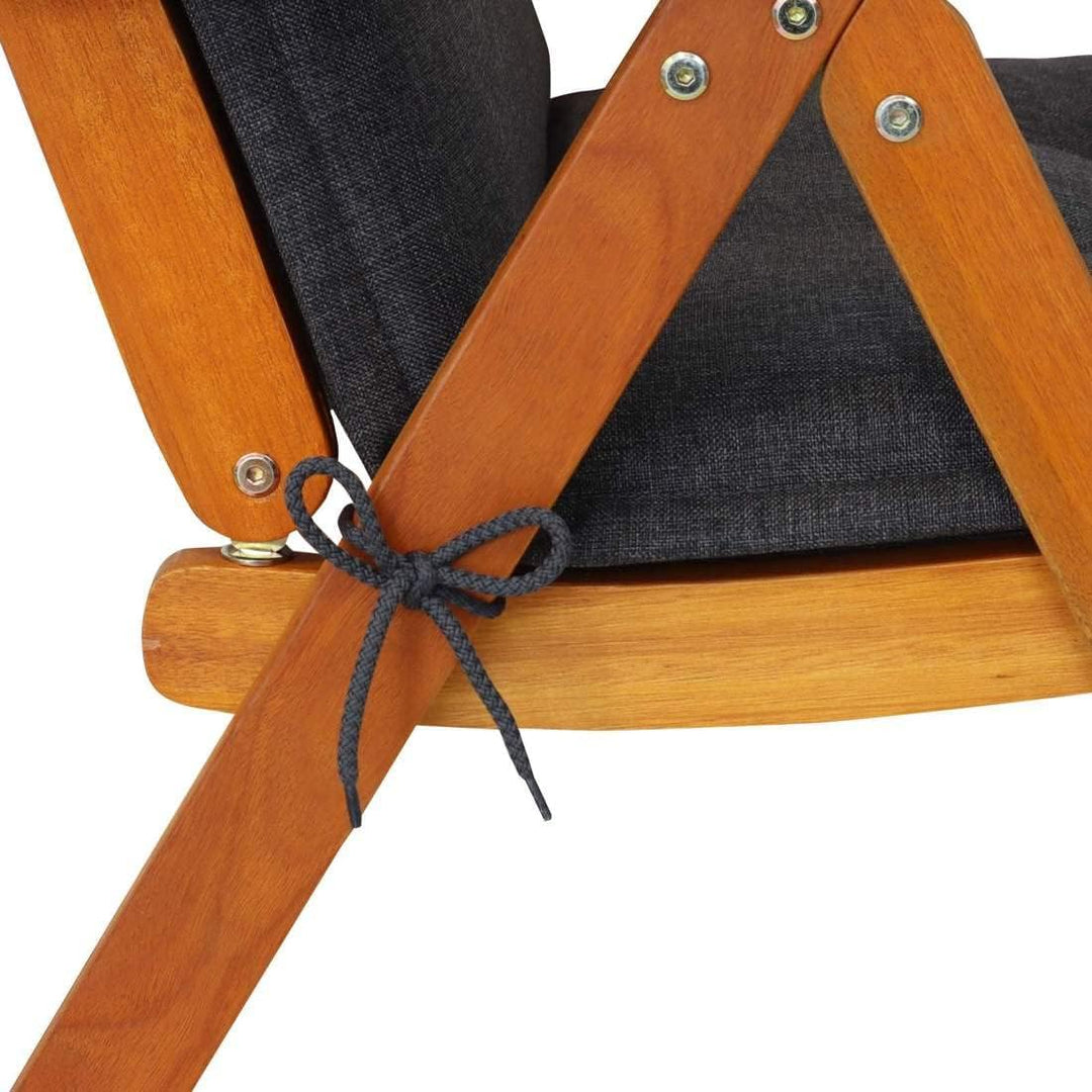 elGiga Hochlehner-Auflage 1-Stück Classic Anthrazit 120 x 50 x 8 cm für Gartenstuhl, mit Kopfpolster
