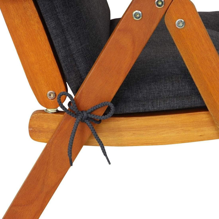 elGiga Hochlehner-Auflage 1-Stück Classic Anthrazit 120 x 50 x 8 cm für Gartenstuhl, mit Kopfpolster