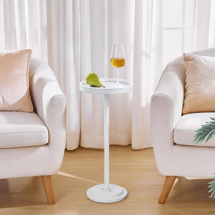 HOOBRO Runder Beistelltisch, Cocktailtisch, Bistrotisch für kleine Räume, Wohnzimmer, Schlafzimmer,
