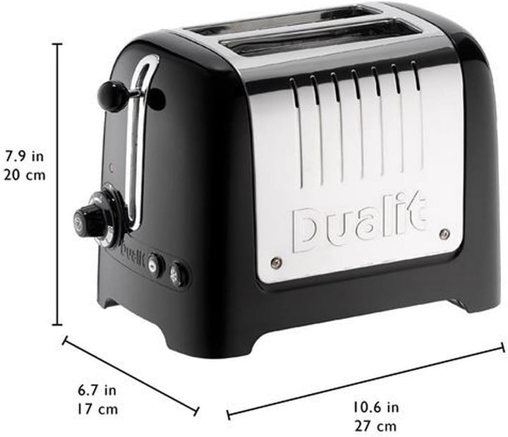 Dualit Lite 2 Scheiben Toaster - 1,1kW Toastet 60 Scheiben Toast Pro Stunde - Poliert mit Rand in Sc