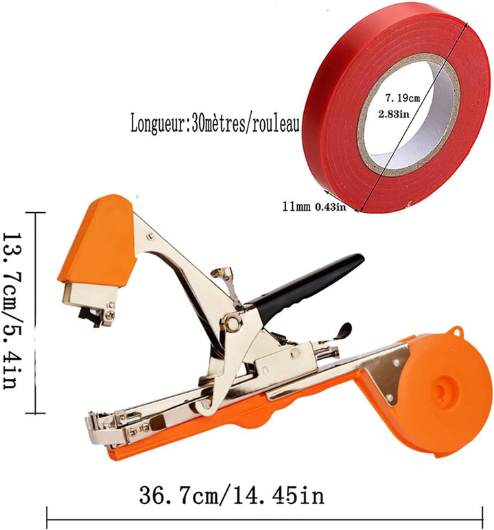 Hironobu Bindezange für Pflanzen, Pflanzenbindemaschine Bandzange Tapetool Handbindemaschine, Band u