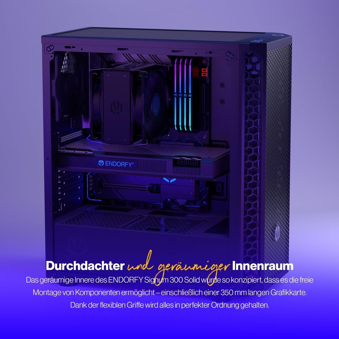 ENDORFY Signum 300 Solid, ATX PC-Gehäuse, Mesh-Frontplatte, 1x PWM-Lüfter enthalten, Herausnehmbare