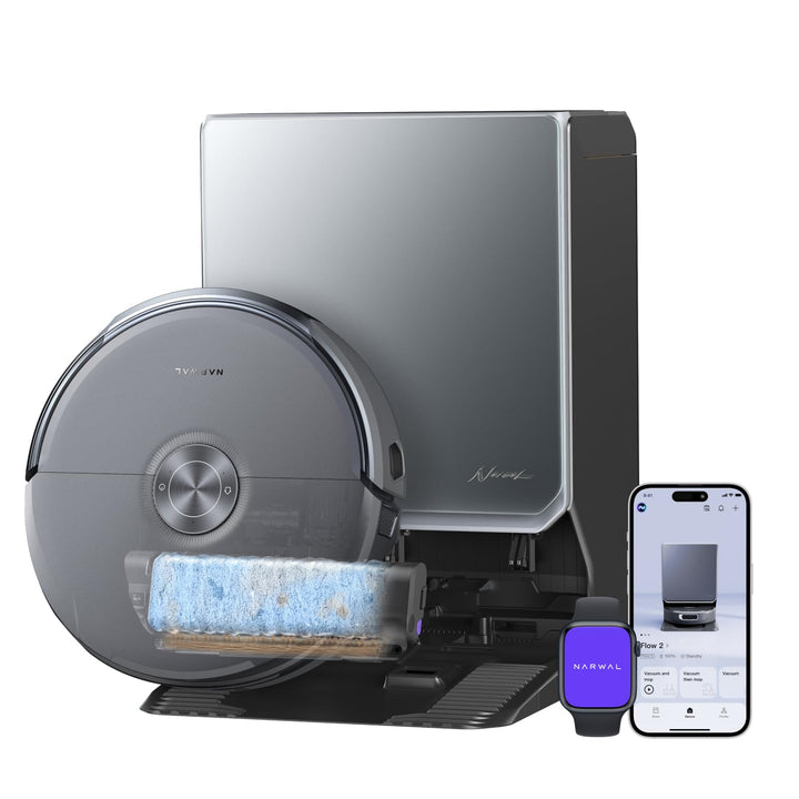 NARWAL Flow 2 Saug- und Wischroboter mit All-in-One-Station, FlowWash-Wischsystem mit 60 °C Heisswas