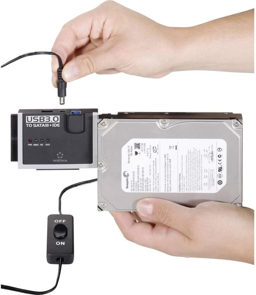 Renkforce Festplatten Adapter [1x USB 3.2 Gen 1 Stecker A (USB 3.0) - 1x IDE-Buchse 40pol., IDE-Buch