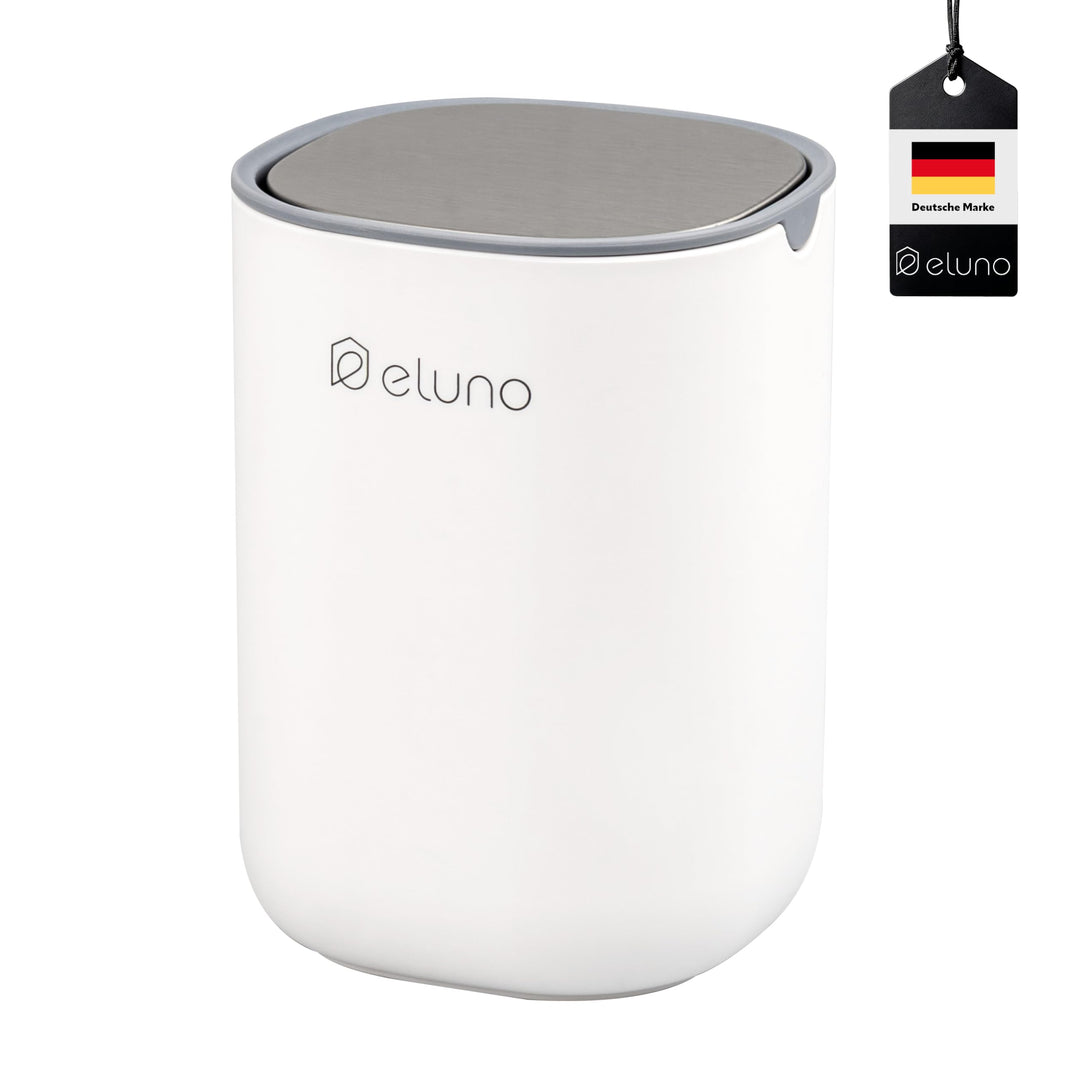 eluno Kosmetikeimer EDOLO mit Schwingdeckel und 1,5 Liter Fassungsvermögen, Schwingdeckeleimer ideal