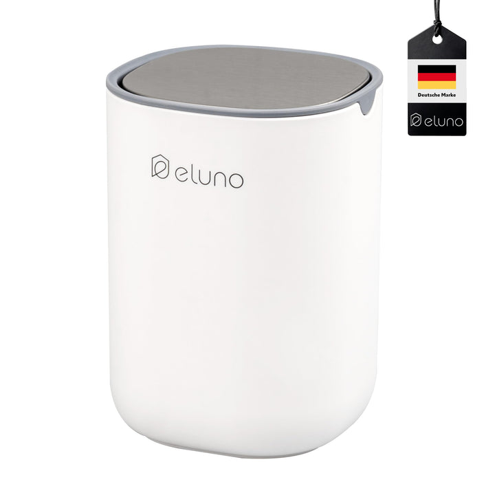 eluno Kosmetikeimer EDOLO mit Schwingdeckel und 1,5 Liter Fassungsvermögen, Schwingdeckeleimer ideal