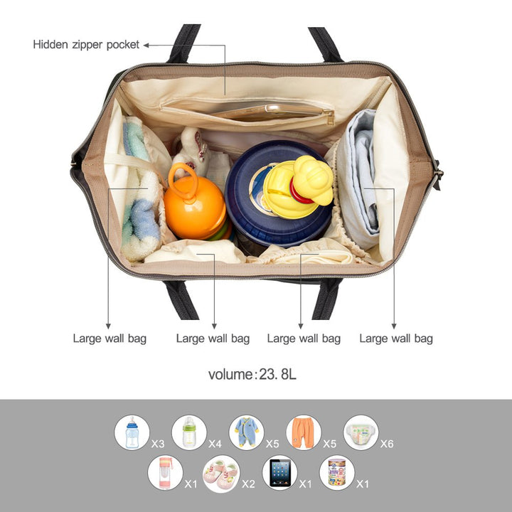 Pipibear Wickelrucksack Wickeltasche Grau-schwarz