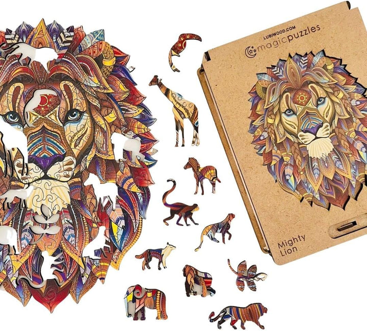 Lubiwood Verspielters Tierform-Holzpuzzle (29x21 cm) - Fördert Beobachtungsfähigkeiten und Zufrieden