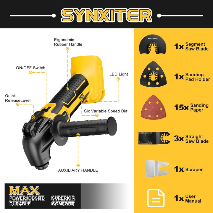Multifunktionswerkzeug akku für Dewalt 20V XR Akku (ohne Akku), Oszillationswerkzeug Akku mit 23 Zub