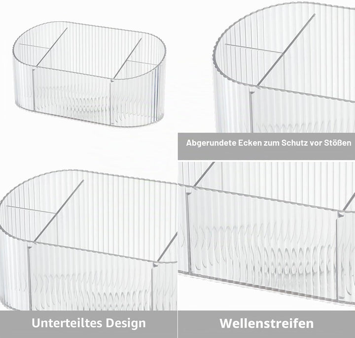 DASITON Make up Kosmetik Organizer,Pinsel Organizer mit 5 Fächern,Acryl Kosmetik Aufbewahrung mit Gr