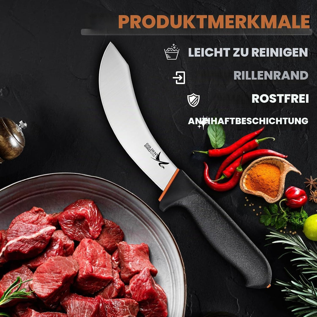 Golden Bird Ausbeinmesser profi, 15cm Fleischmesser Flexibel Schlachtermesser, Metzgermesser, Grillm