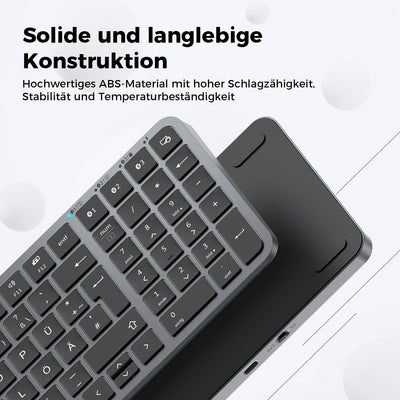 iClever Bluetooth Tastatur Mac，kabellose Multi-Device Tastatur mit Easy-Switch für bis zu 3 Geräte,