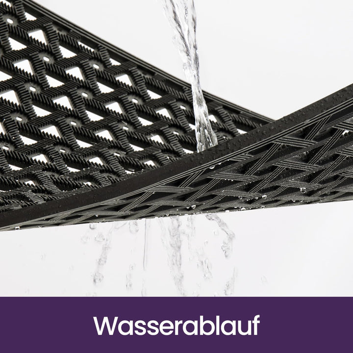 DEXI Fussmatte Aussen 48,5 x 75 cm, rutschfeste Schmutzfangmatte mit Drainagelöchern, Wasserdicht &
