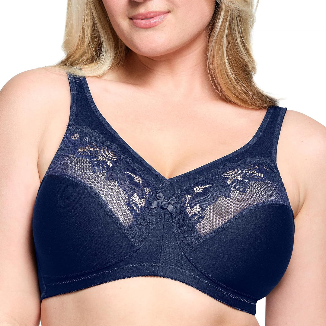 Glamorise Damen Minimizer Bra 80C Blau, 80C Blau