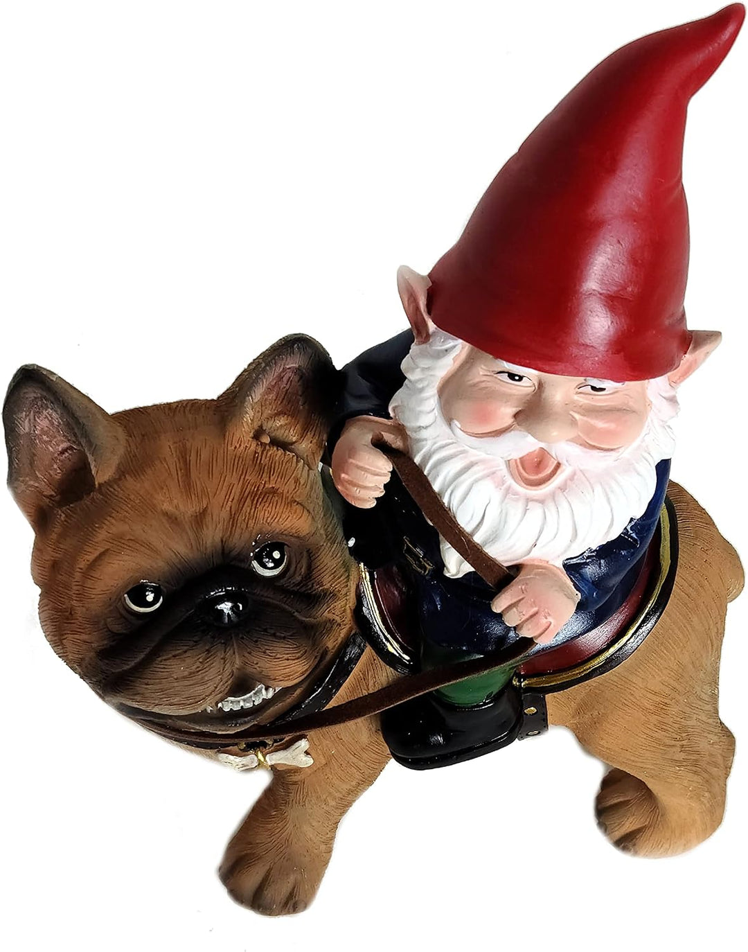 Funny Guy Mugs Gartenzwerg und eine französische Bulldogge Statue - Innen- und Aussenbereich Gartenz