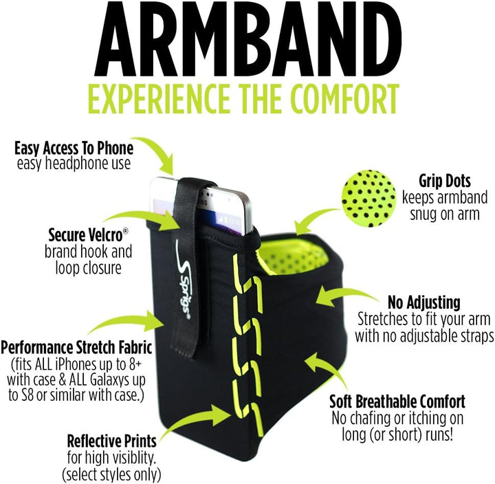 Sprigs Banjee Oberarm Handy Tasche Armband Joggen Sport Fitness Wandern Laufen Smartphone, 552 Pink